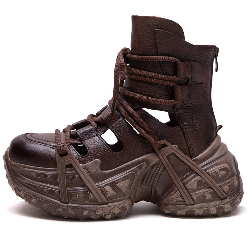 JIEZHOU Top Grain Cow Leather Ankle Boots Women's