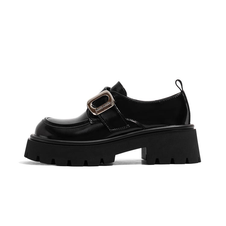 LAOMIAO Cow Split Leather Loafers 6CM Women's Black