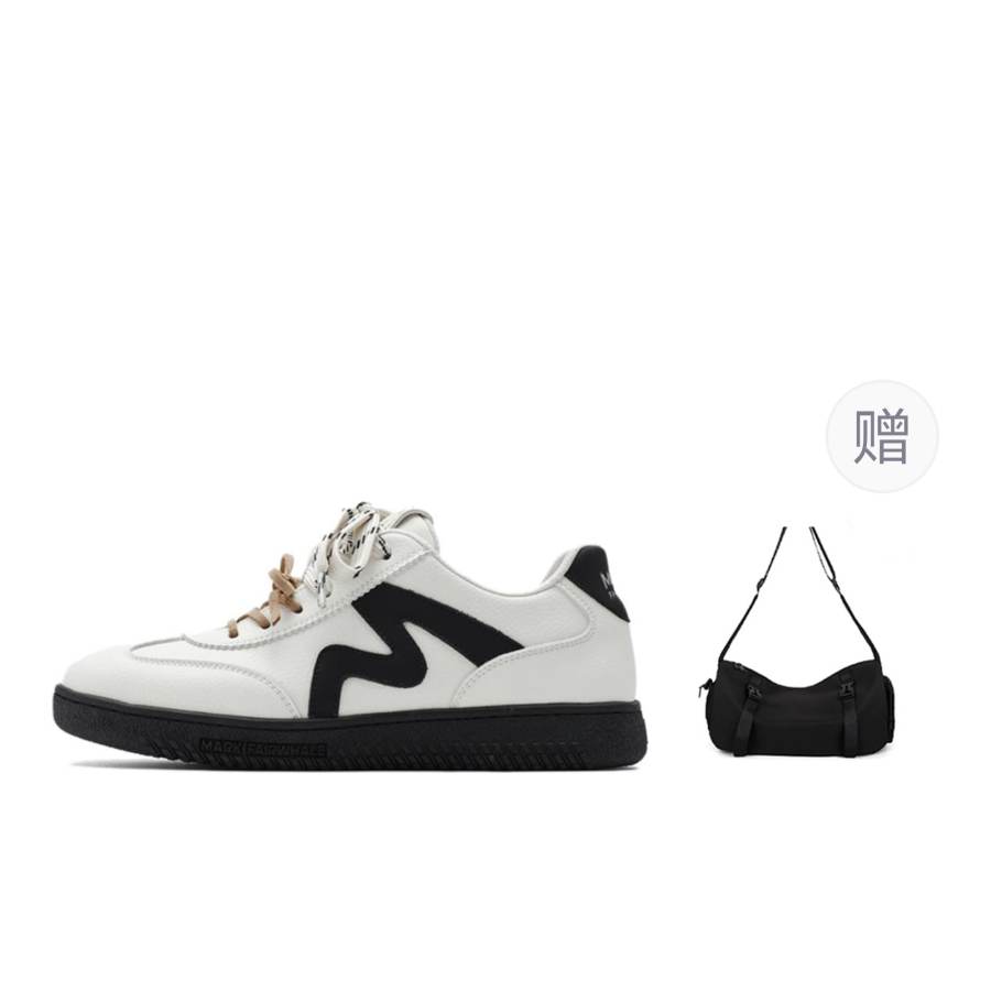 FAIRWHALE German Army Trainers Unisex Low Top Black White