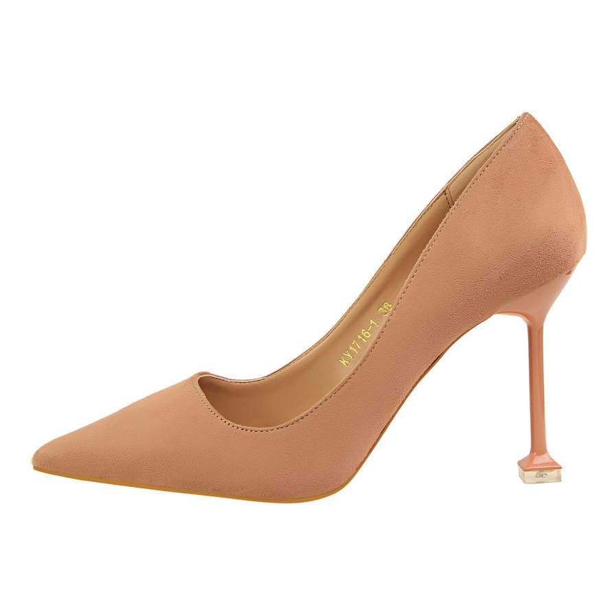 QITUMAUL Suede Slim Heel High Heels Women's