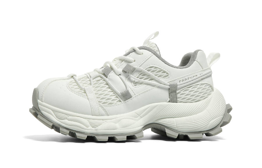 FOREVER 21 Abrasion Resistant Slip Resistant Low top Chunky Sneakers Women's White Gray
