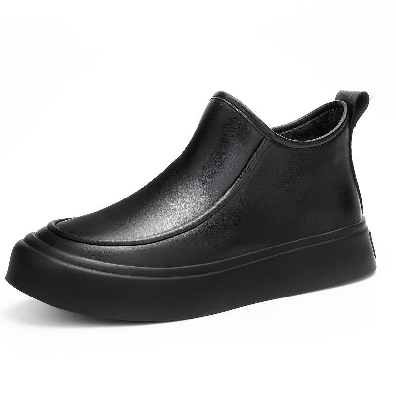 G5 G5 Cow Split Leather Ankle Boots Men's Black