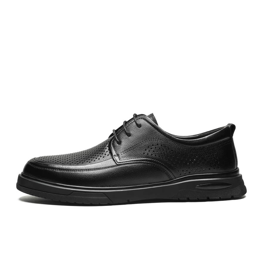 Mulinsen Top Grain Cow Leather Casual Shoes Men's Black