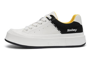 SMILEY Cow Split Leather Stylish Skateboarding Shoes Men's