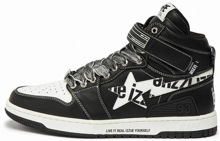 A BATHING APE Bapesta Izzue x A Bathing Ape Mid 'Black White'