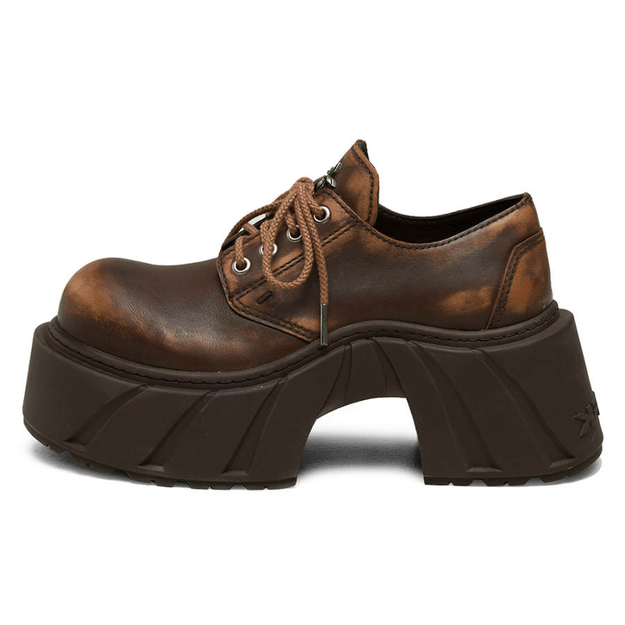 SMFK Cow Leather Casual Shoes Women's Brown