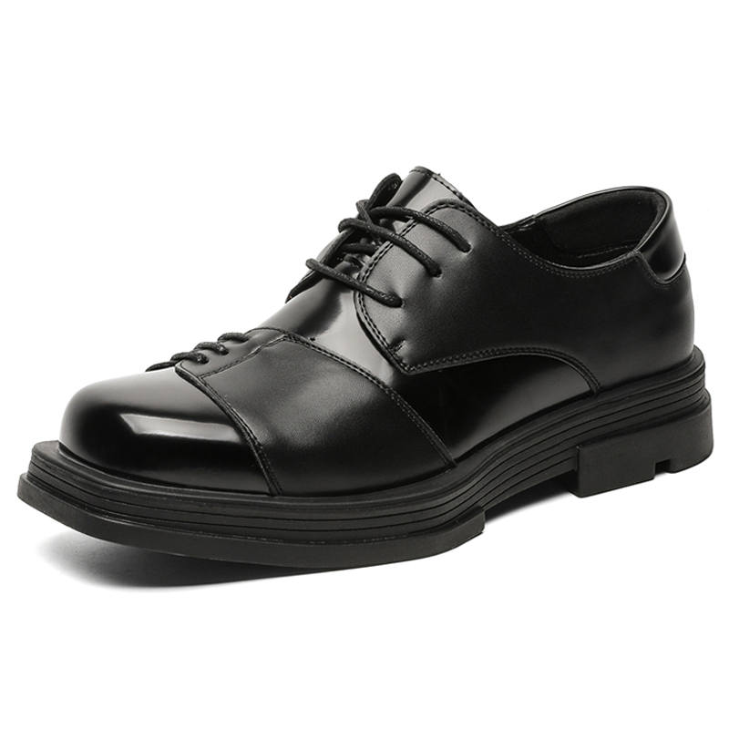 MUYI Casual Leather Shoes Men's Low Top Black