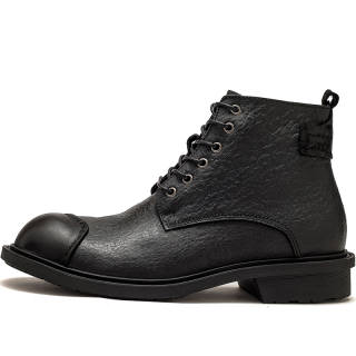 MATA Top Grain Cow Leather Combat Boots 4cm Men's Black