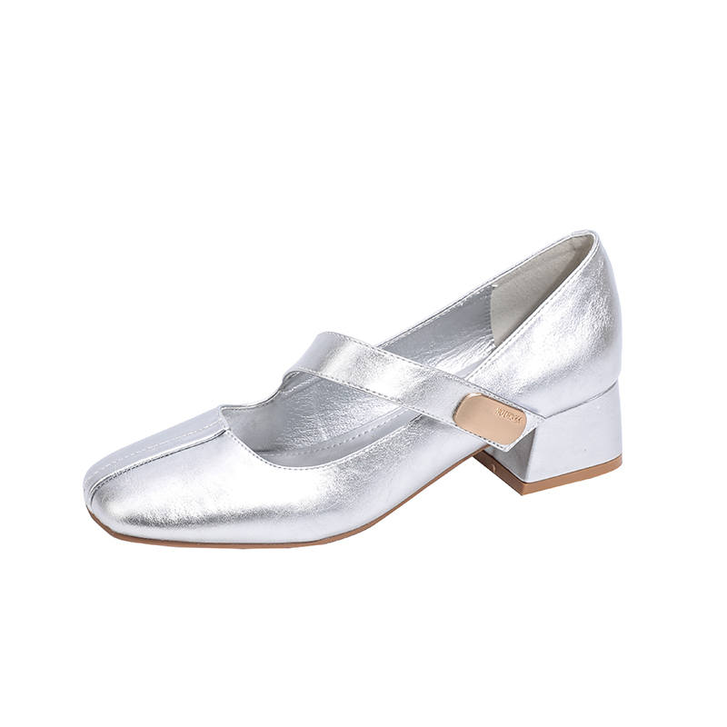 Beijiani Microfiber Leather Chunky Heel Mary Jane Shoes 4cm Women's