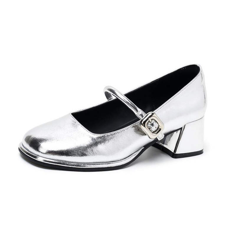 TATAYA Microfiber Leather Chunky Heel Mary Jane Shoes Women's