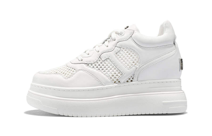 IiJin Fabric Height Increasing Breathable Height Increasing Breathable Low top Skateboard Shoes Women's White