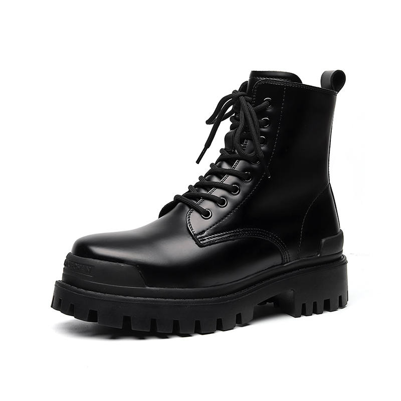 XIAOTOULANG Microfiber Leather Short Combat Boots Men's