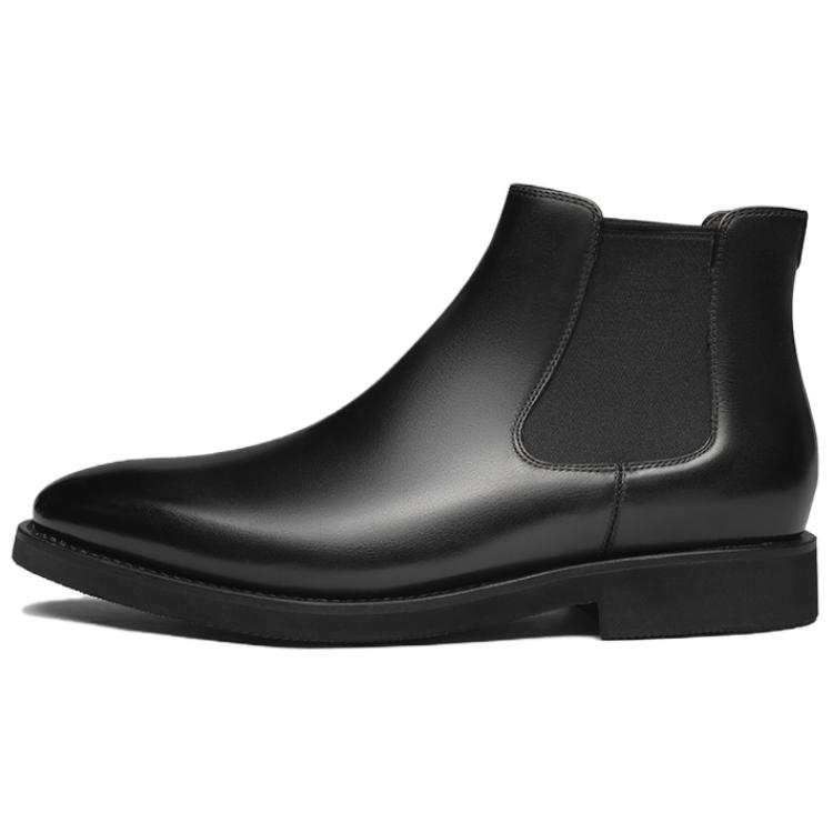 VOLO Top Grain Cow Leather Short Chelsea Boots 2.5cm Men's Black