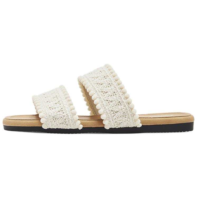AGSDON Slide Slippers Women's Beige/Black/Yellow