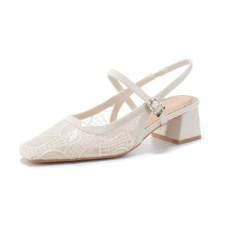 TATAYA Microfiber Leather Chunky Heel Mary Jane Shoes 4.5cm Women's