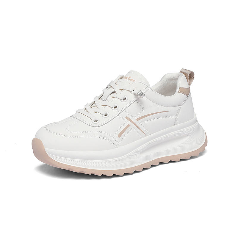 JINSITU Cow Split Leather Slip Resistant, Abrasion Resistant, Height Increasing Cushioning Low top Casual Shoes Women's