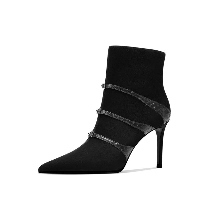 Shesrim Snake Skin Ankle Boots 8cm Women's