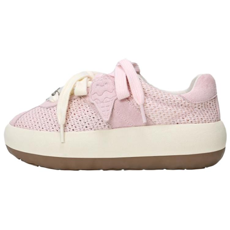 GOOD BAI GOODEES Cow Split Leather Low top Skateboard Shoes Women's Ice Cream Pink