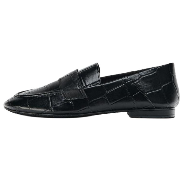 ZARA Pu Loafers 0.5cm Women's Black