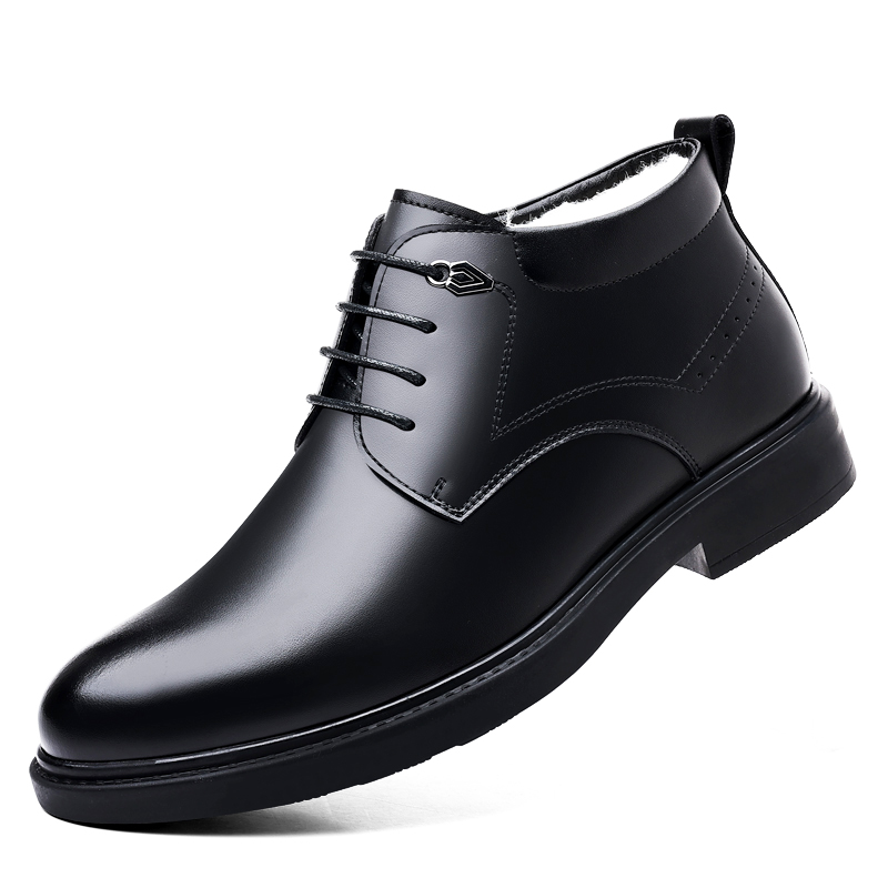 Shanpijiang Pu Fleece Lined Business Commuting Casual Shoes Men's Black