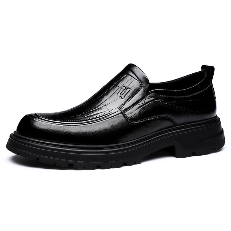 Tonlion Casual Leather Shoes Men's Low Top Black/Brown