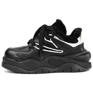 DIBO Platform Fleece Lined, Versatile Lace Up Mid top Casual Shoes Women's