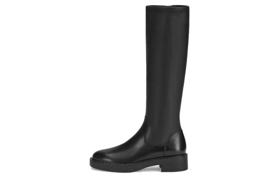 73Hours Rika Sheepskin Knee high Boots 4cm Women's Black