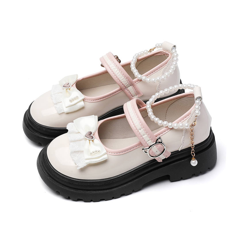 OLDDESIRE Chunky Heel Mary Jane Shoes Women's Beige