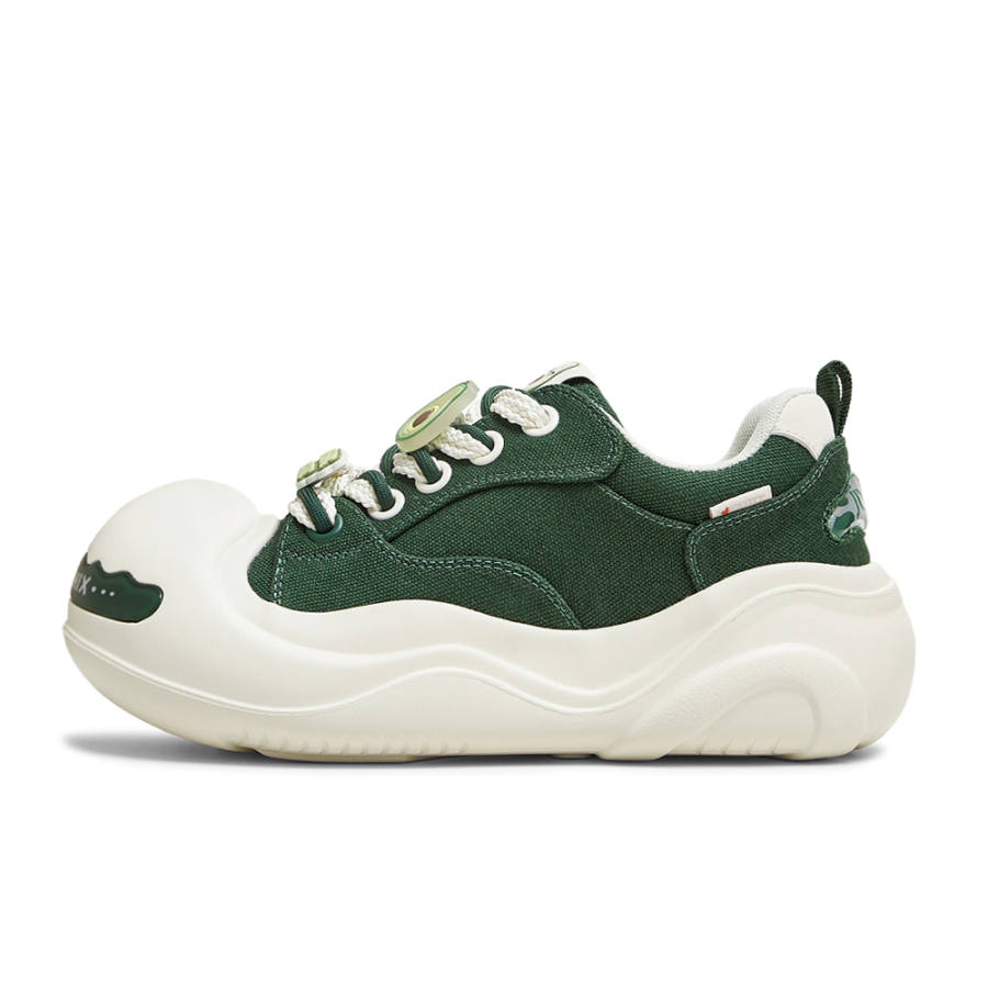Teenmix Slip Resistant Impact Resistance Low Top Skateboard Shoes Women's White Green