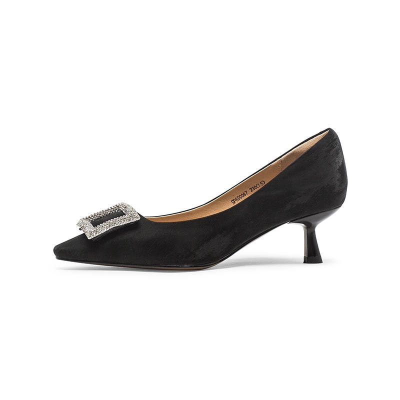 Coup De Foudre Cow Leather Flared Heel High Heels Women's