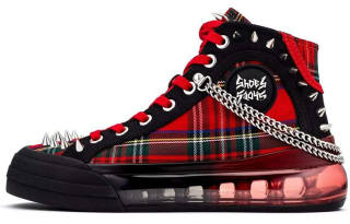Shoes53045 Sneak'Air High top Stylish Skateboarding Shoes Unisex Black Red