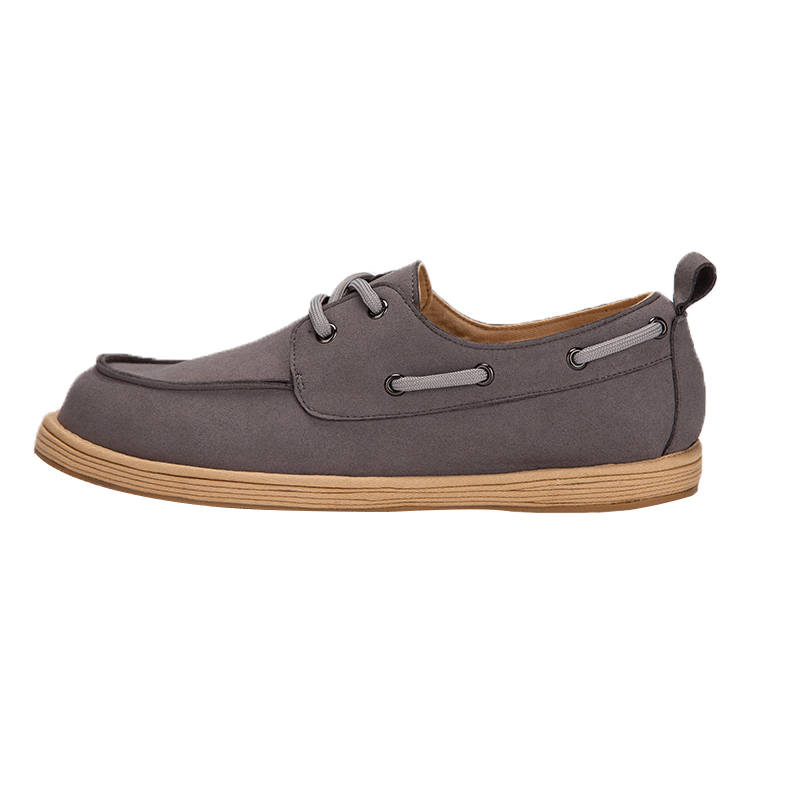 BIANFUMAO Microfiber Leather Casual Shoes Men's Gray