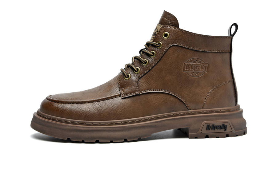 HLA HLA Microfiber Leather Ankle Length Combat Boots Men's