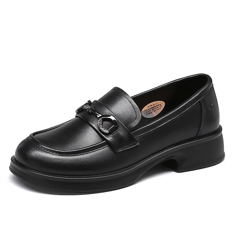 Spider King Top Grain Cow Leather Loafers Women's Black