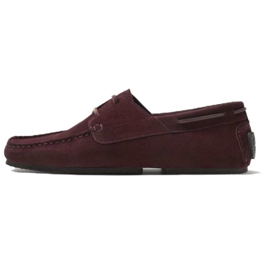 ZARA Cow Leather Casual Shoes Men's Dark Red Color