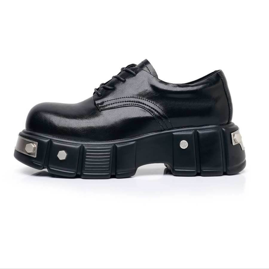 EBLIS HUNGI Cow Split Leather Casual Shoes Men's Black