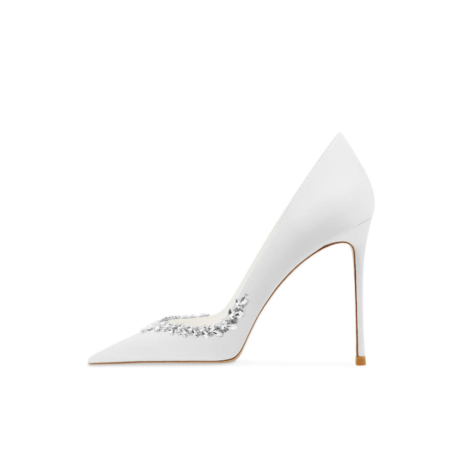 Ganxiaojie Slim Heel High Heels Women's White