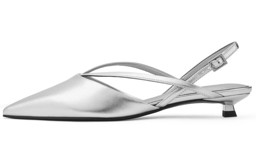 CHARLES&KEITH Small Ck PU, Textile One Strap Sandals 2.5cm Women's