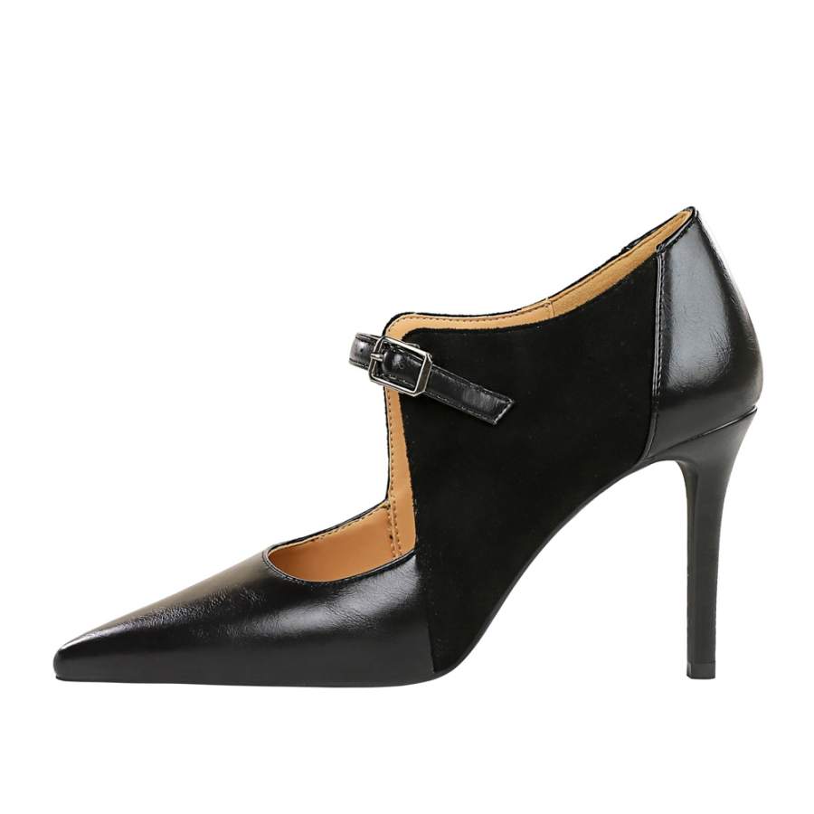 QITUMAUL Suede Slim Heel High Heels 9.5cm Women's
