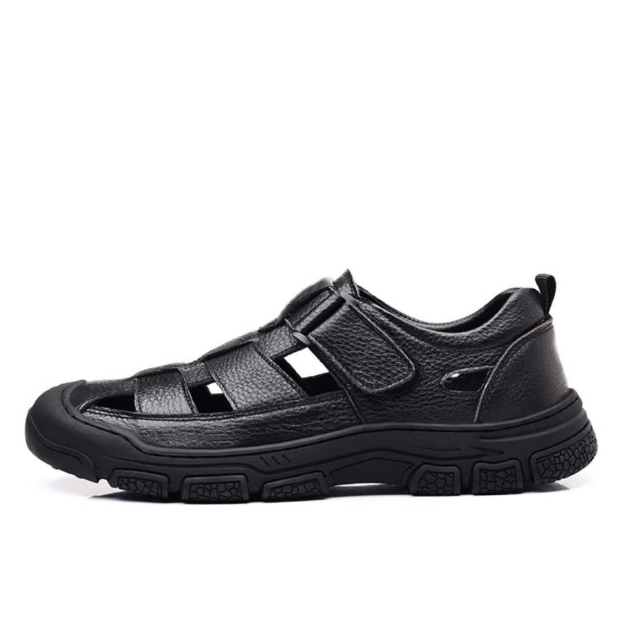 MEXICAN Top Grain Cow Leather Sandals, Casual Shoes Men's Black