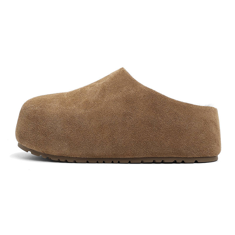 CENTRAL&KITTY Warm And Cozy Winter Platform, Thermal Fleece Lined Lazy Slip on Loafers, Heel Height 5.5cm