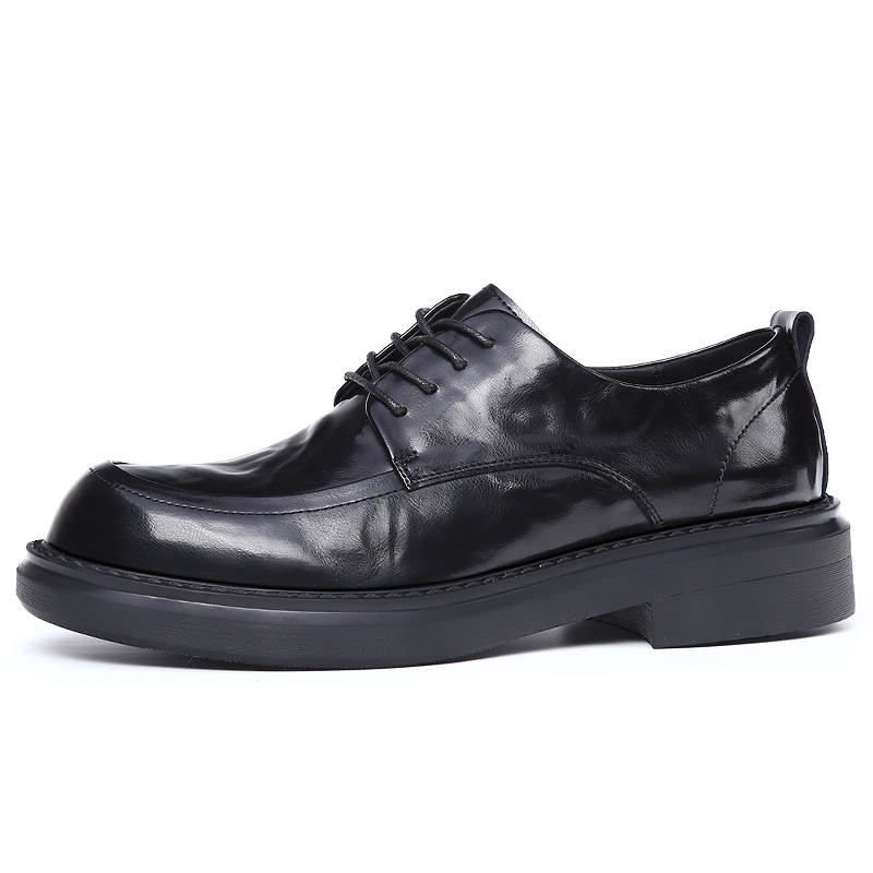 XIAOTOULANG Casual Leather Shoes Men's Low Top Black/Brown