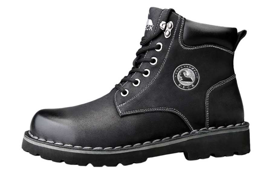 BECK BECK Combat Boots Unisex Black/Yellow Brown