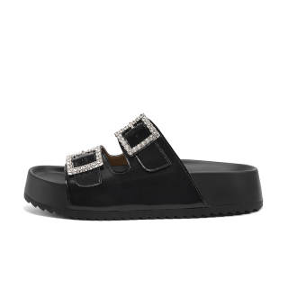 KEKAFU Rubber Sole Sequins Slip Resistant Cushioning Slip Resistant Cushioning Slide Slippers Women's