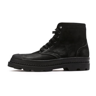 Voguhomme Top Grain Cow Leather Short Combat Boots For Men's Black