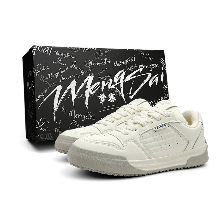 Mengsai Slip Resistant Cushioning Slip Resistant Cushioning Low top Skateboard Shoes Unisex Beige