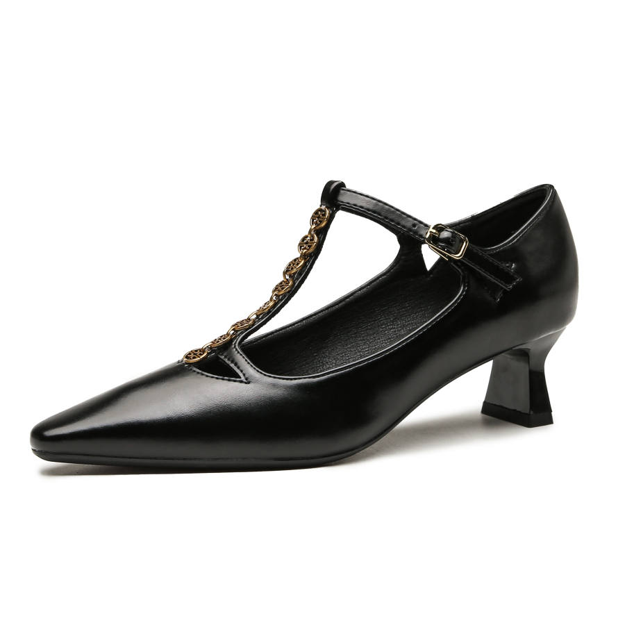 Beijiani Chunky Heel Mary Jane Shoes 5CM Women's