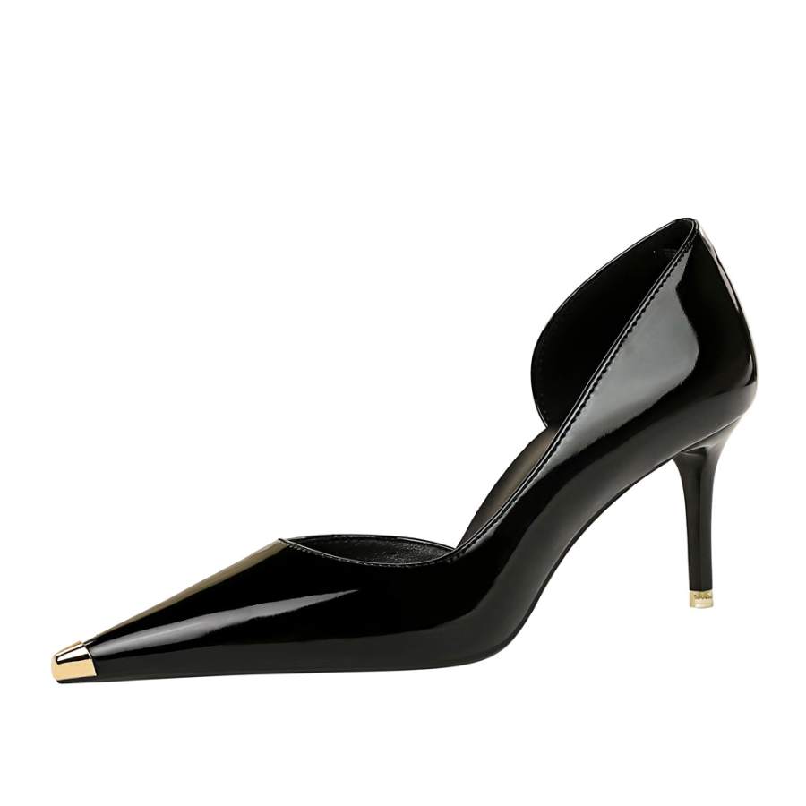 QITUMAUL Patent Leather Slim Heel High Heels Women's
