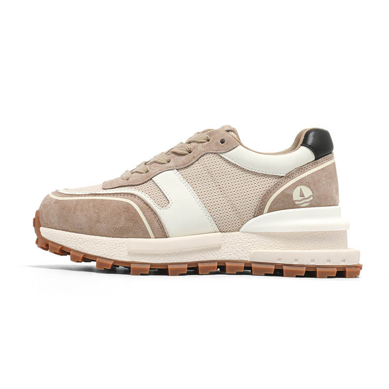 NAVIGARE Mesh Height Increasing Low top Casual Shoes Women's Apricot White