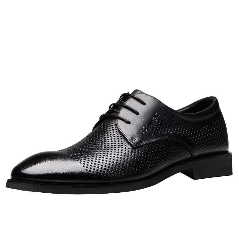 AOKANG Hollow Out Leather Sandals Dress Shoes Men's Black Brown